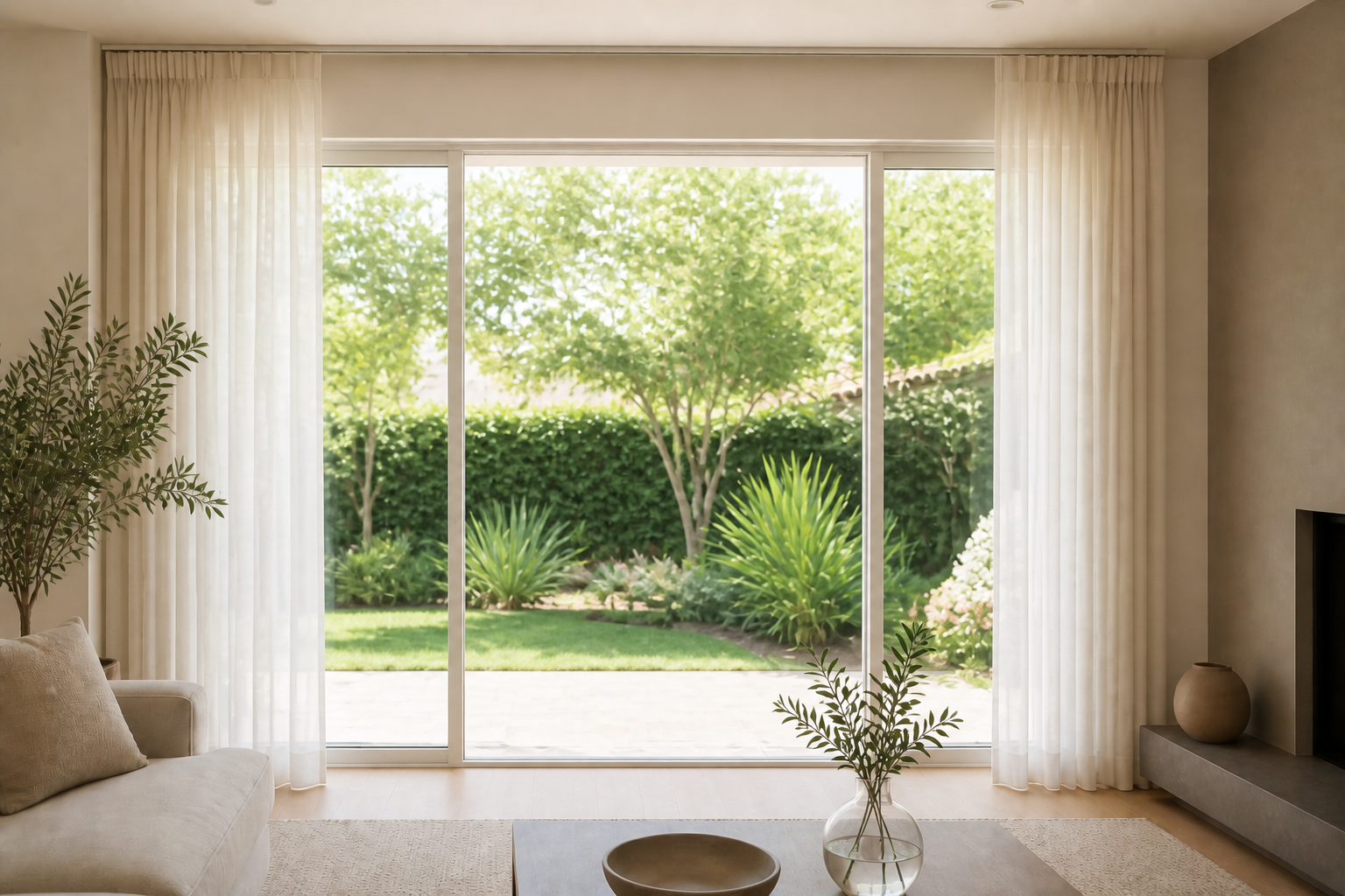 Triple Pinch Pleat Center Open
