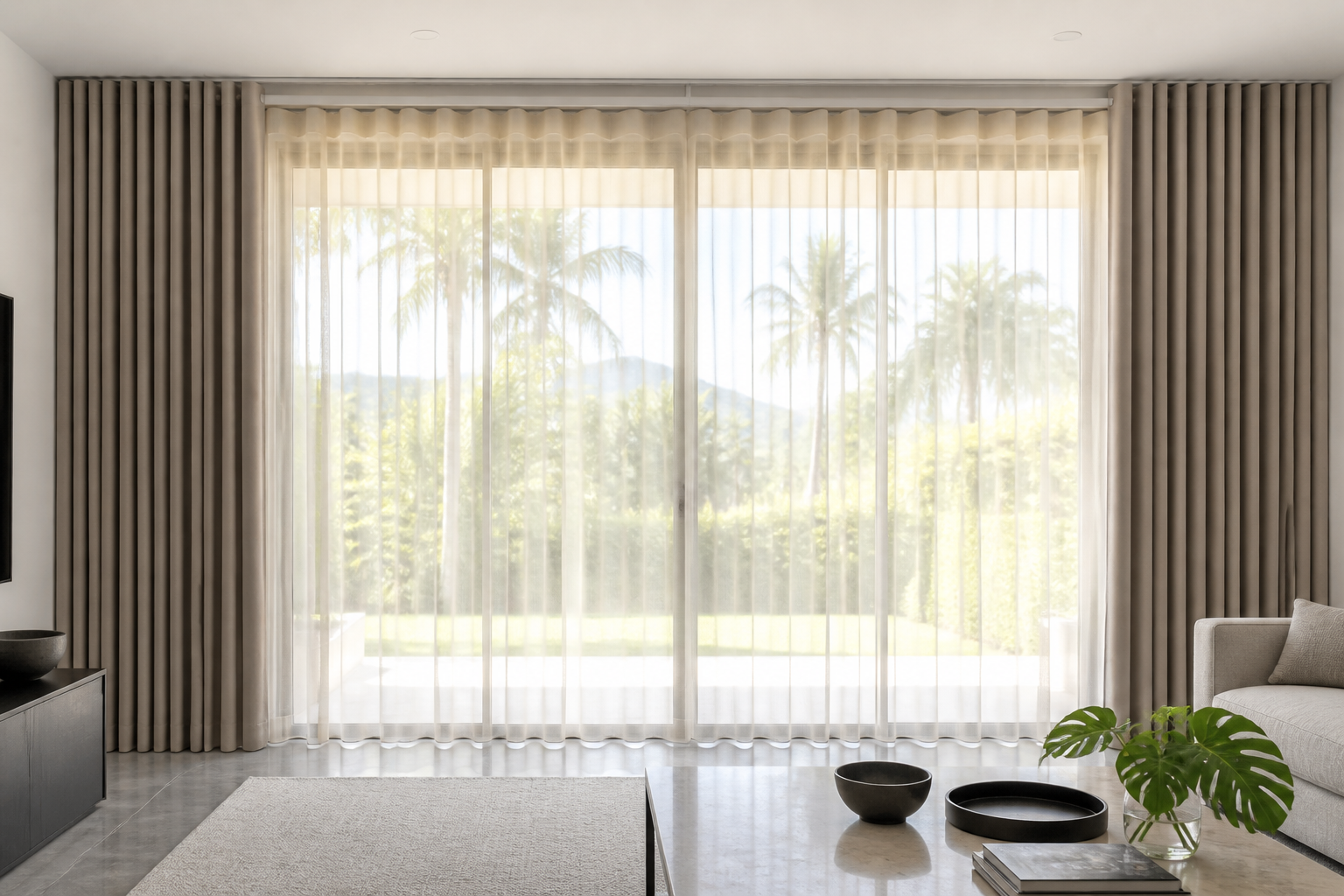 Ripple Fold Sheer y Black-Out combinados